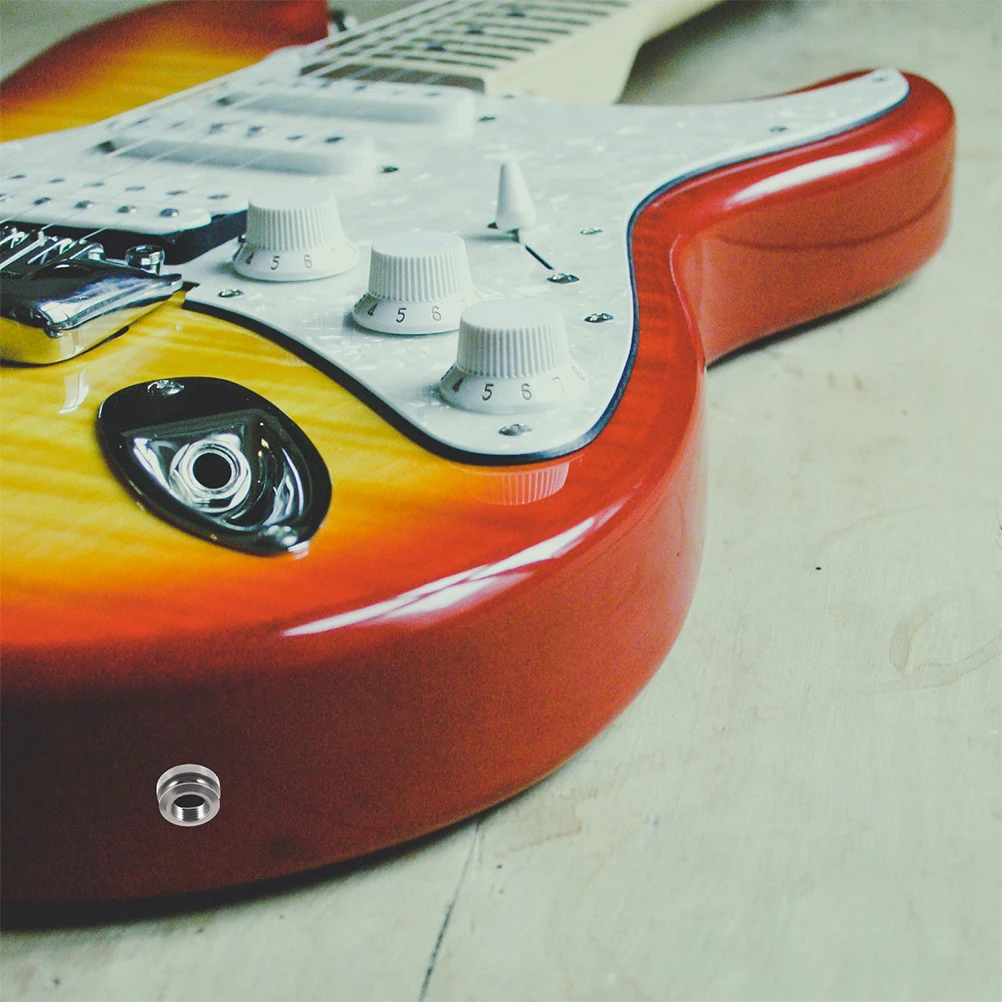 

2 Pcs Guitar Pickup Socket Acoustic Strap Adapter Button Locks Air Cushions Accessories Copper Bass Buttons Cap