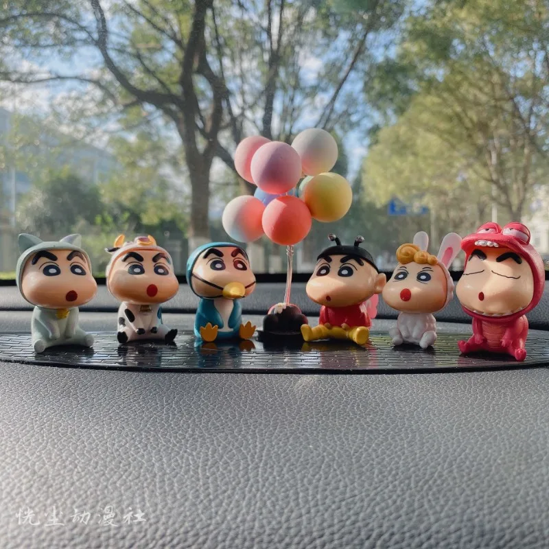 

Cute Crossdressing Crayon Shin chan Action Figure Car Decoration Center Console Interior Decoration Cartoon Anime Mascot Doll