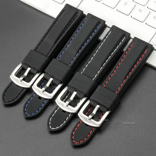 Imagen 2 del producto Correa de reloj de goma de silicona suave 20mm 22mm 24mm hombres mujeres deporte pulsera Universal impermeable 18mm 26mm cinturón