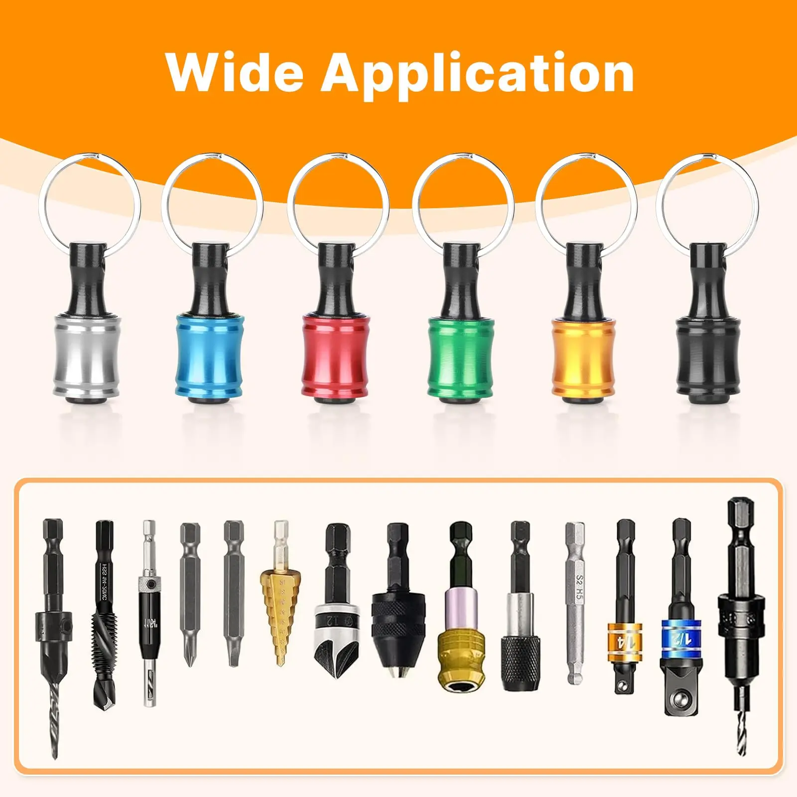 1/4 Hex Shank Drill Bit Holder Keychain Extension Bar Quick Release Bit Holders Impact Driver Drill Bit Screwdriver Bit Holder view 4