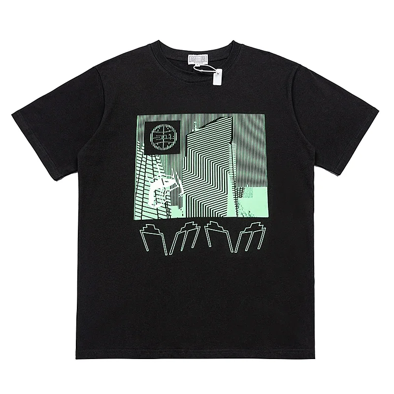 CAVEMPT New Cav Empt Printing Lattice Cartoon Graffiti TEE Cotton Men Women O-Neck Black White T-Shirt C.E Oversize Short Sleeve