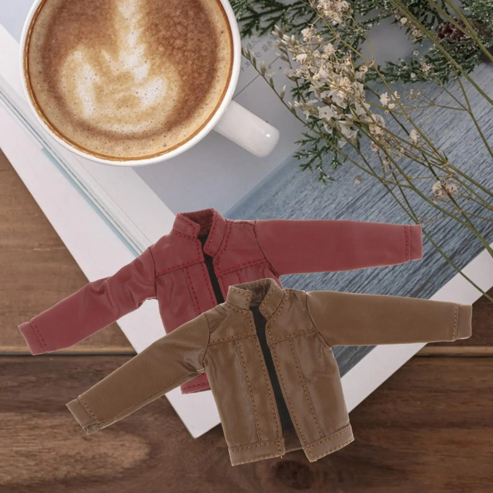 Abrigo Shacket de figura a escala 1/12 para soldados en miniatura, traje de cuero para cosplay para figuras de acción de 6''