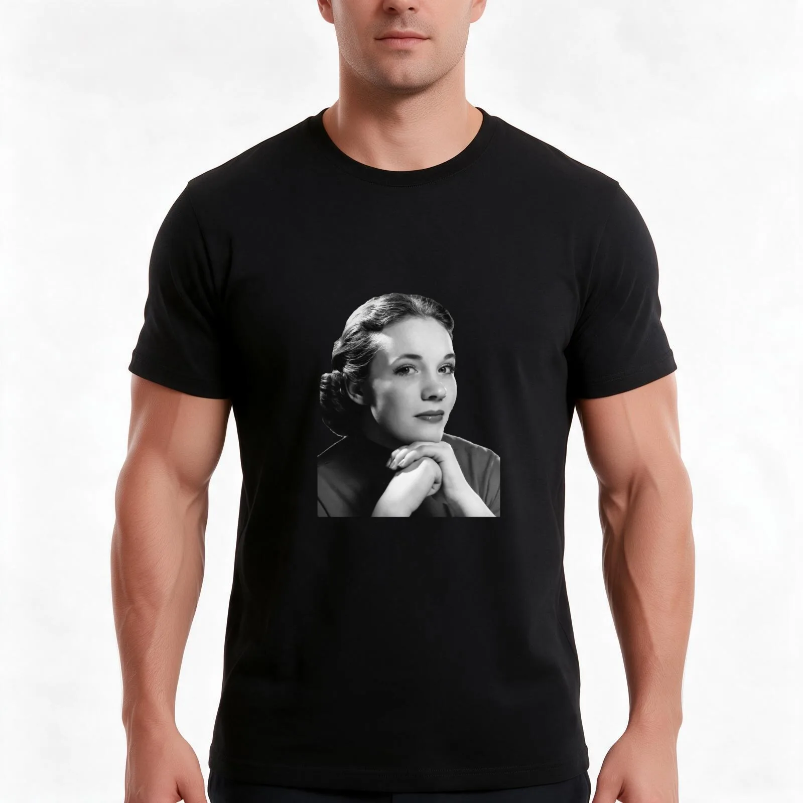 young julie andrews sticker T-Shirt Summer Casual Cotton Tee Oversized Streetwear Tops Vintage Graphic Print 100% Cotton