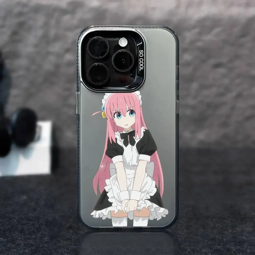 1 قطعة Gotou Hitori Bocchi أنيمي جراب هاتف الليزر IMD اللون الفضي شل آيفون 17 16 15 14 13 12 11 الهواء برو ماكس زائد