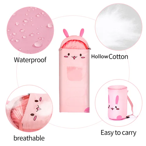 Imagen 2 del producto BSWolf-Manta de dibujos animados para niños, saco de dormir para acampar, regalos de cumpleaños, colcha gruesa de 1 pieza en la cama, animales para dormir