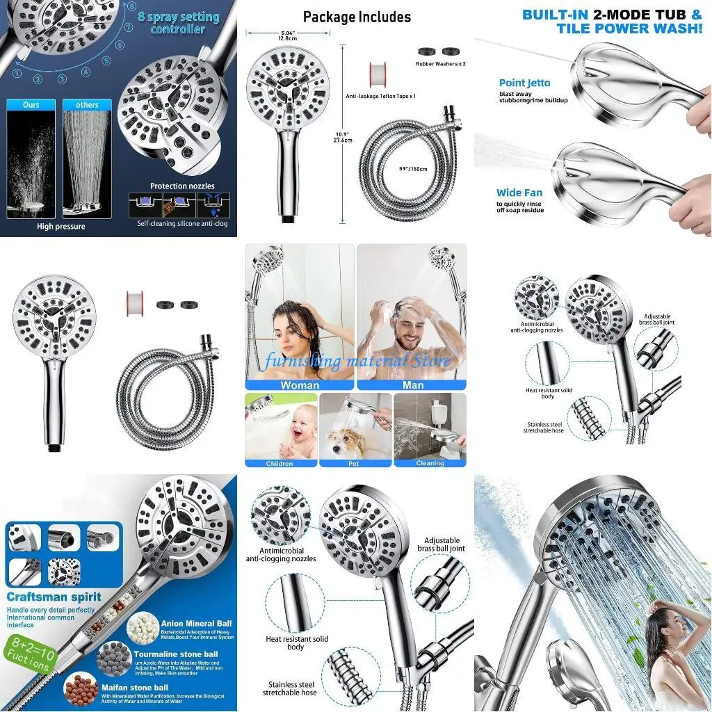 

Y5GD Bathroom Shower with Hose High Pressure Shower Bathroom Accessories