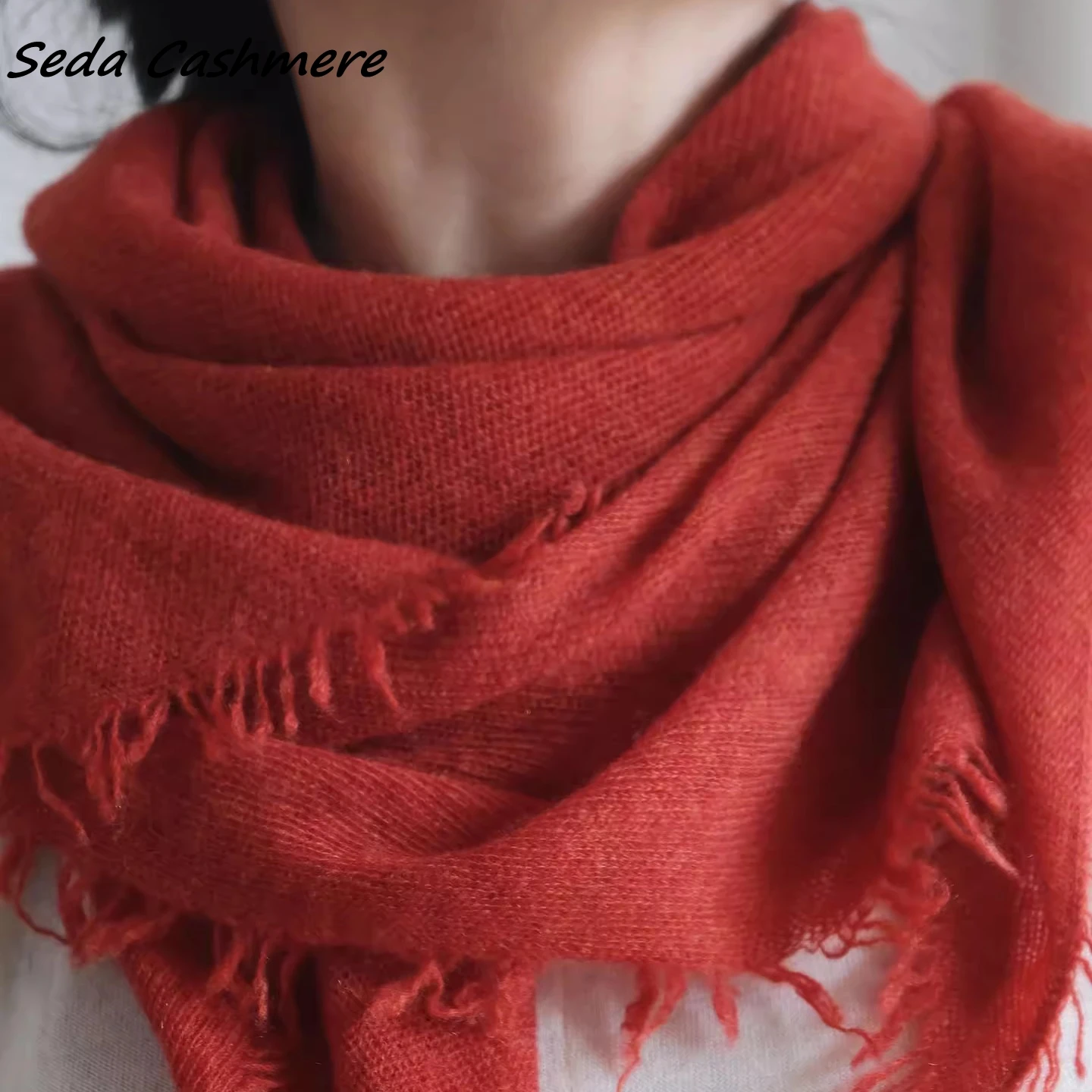 100% Cashmere Scarf Women shawl Spring hand-made Shawl 110cm-94 cm 2