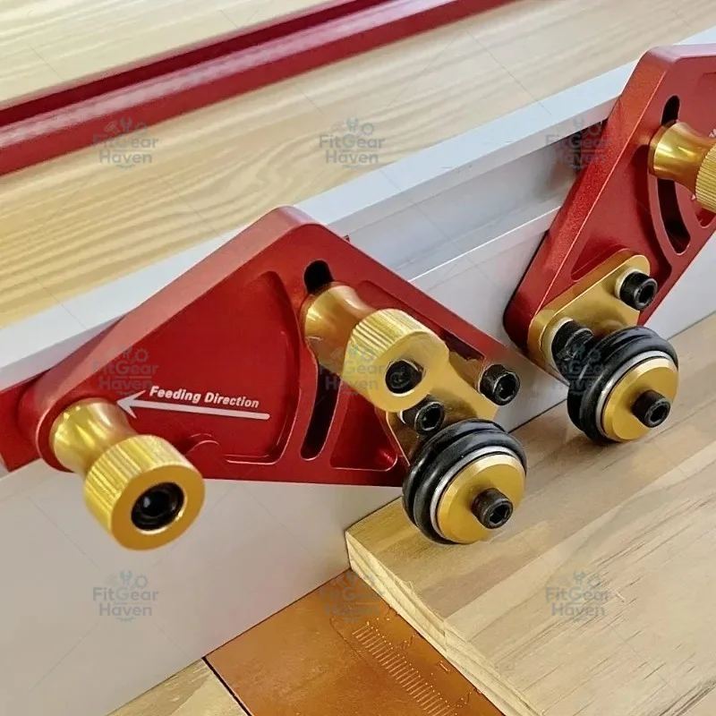 Suitable For 1 Pair Bearing Roller Feeder, Upgraded Aluminum Alloy Feather Loc Board, Table Saw Feeding Safety Propelling Auxili