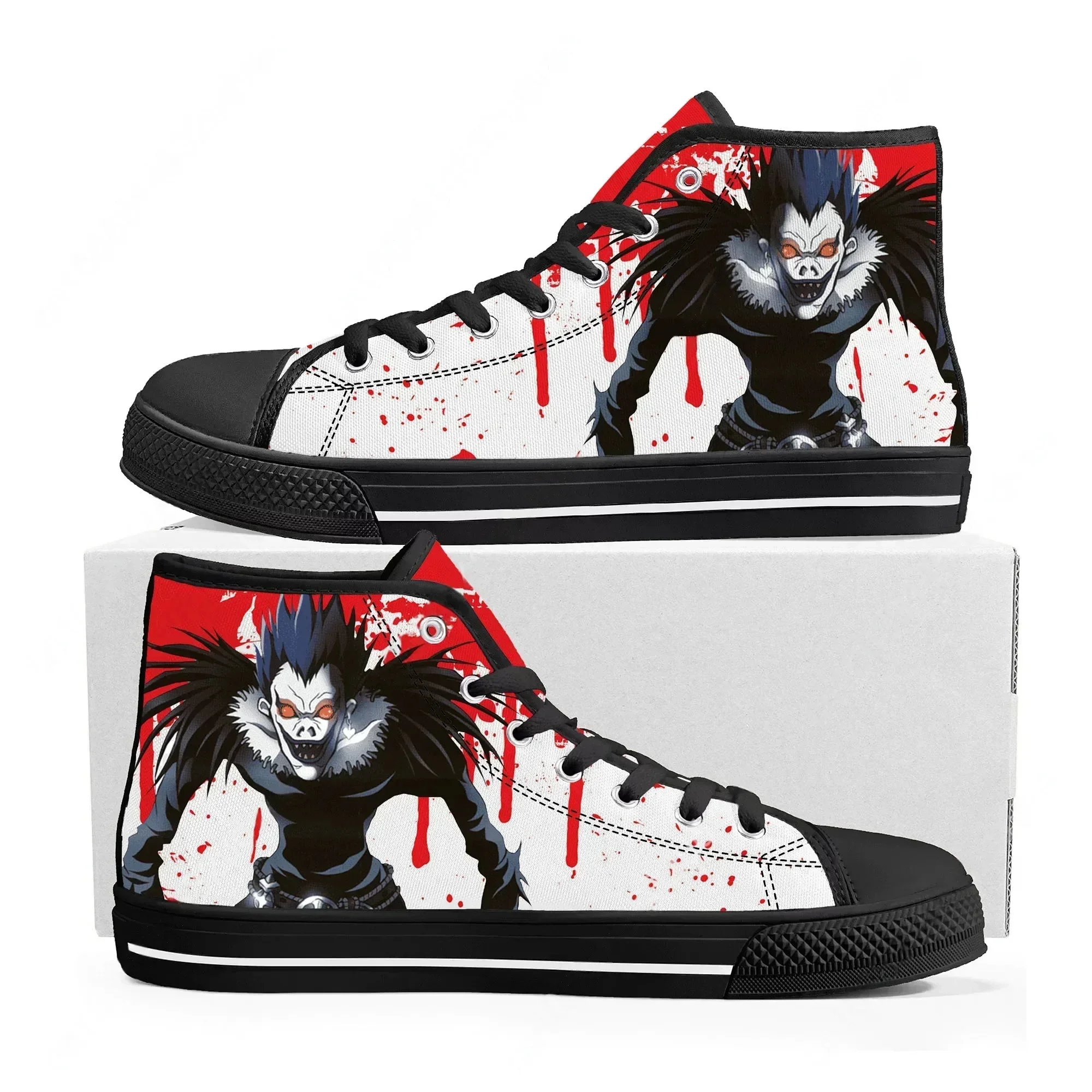 

Кеды Death Note Ryuk Horror High Top из канваса на шнуровке, унисекс, с индивидуальным дизайном