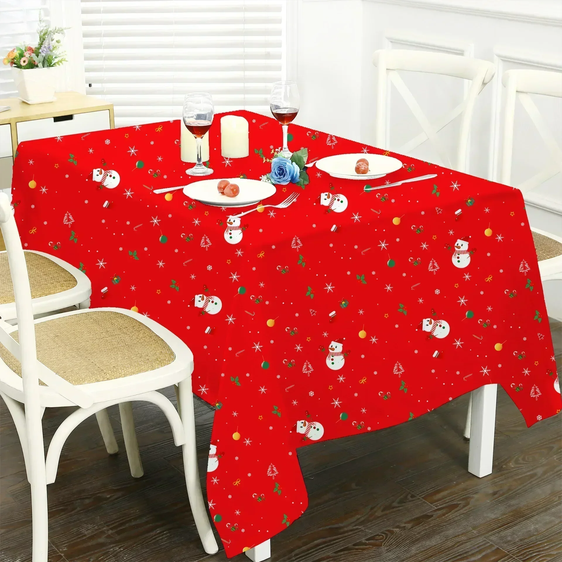 

2024 прямоугольное, с принтом Высококачественная Пылезащитная скатерть небесно-голубого цвета