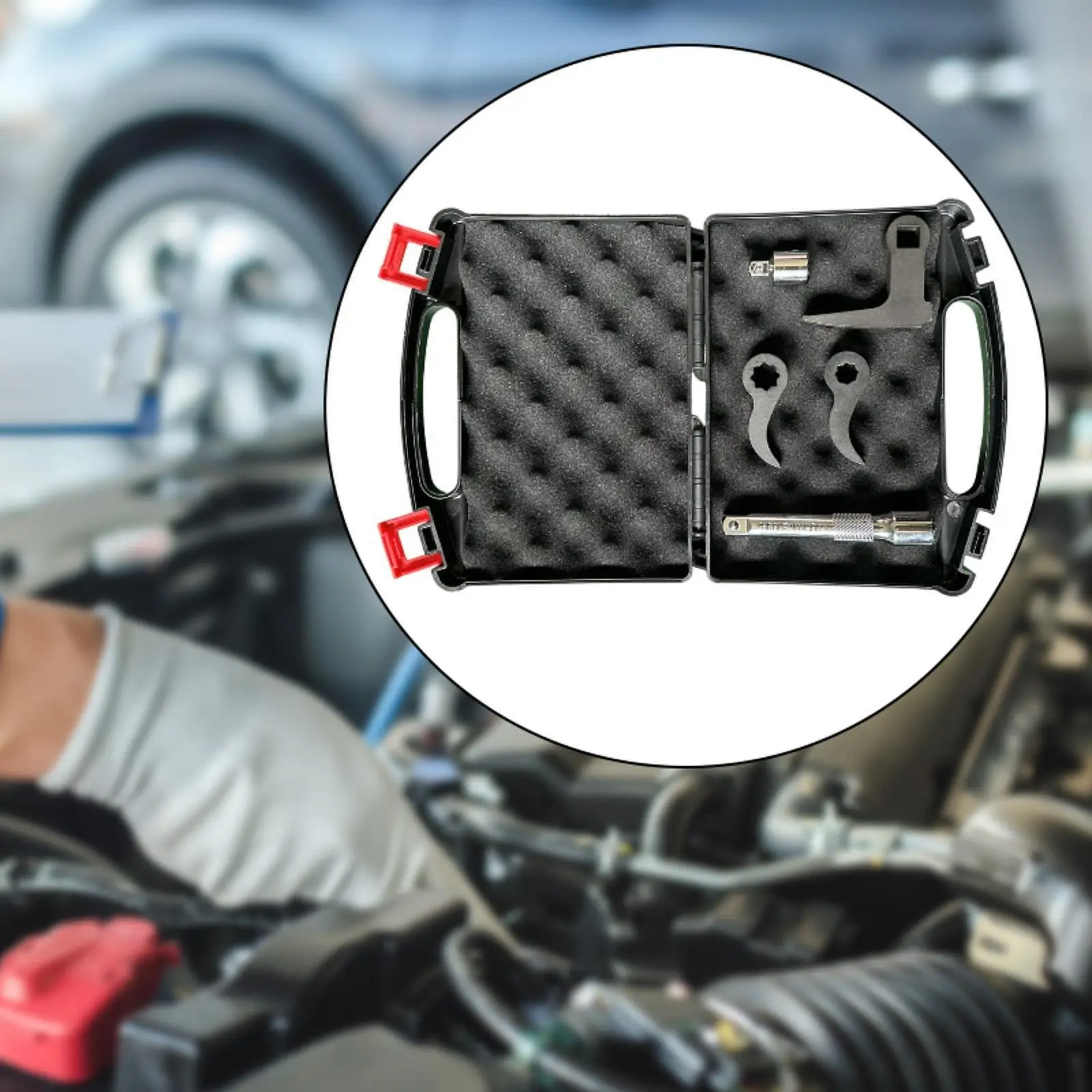 

Переходная головка гаечного ключа для плотных помещений. Практичный комплект для разборки приводного вала.