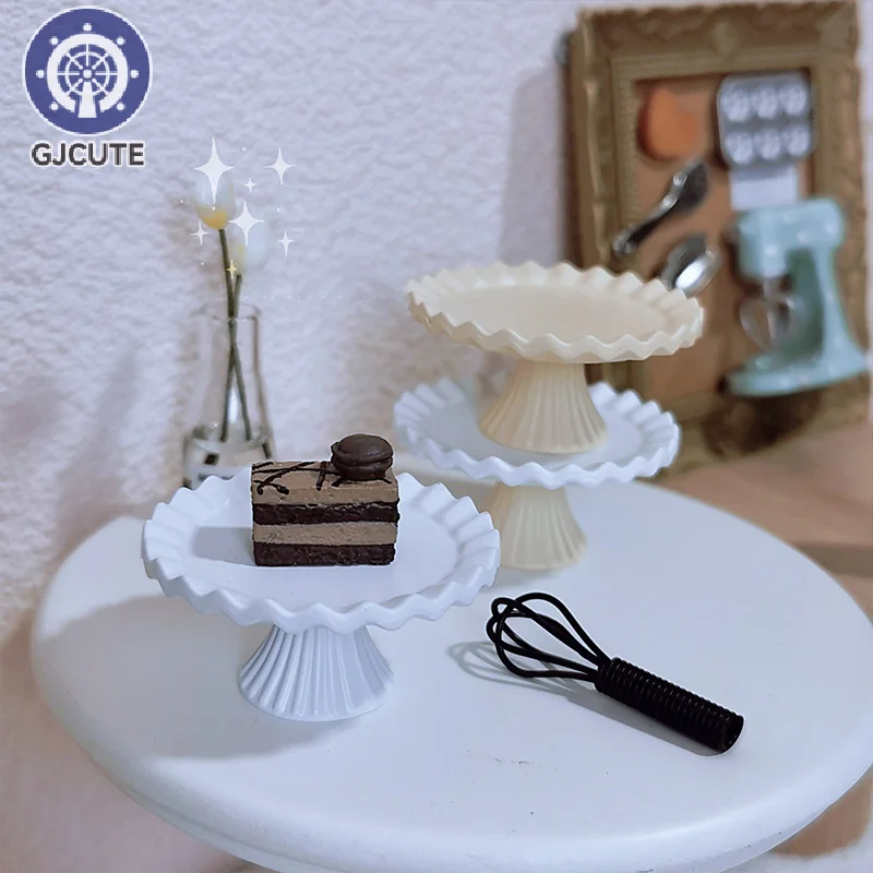 1Pcs Dollhouse Mini Turntable Cake Decoration Turntable Toy Model Doll House Furniture Decor Dollhouse Ornaments Accessories