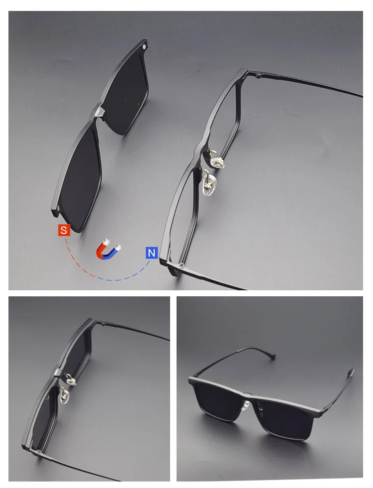 Titanrahmen Ultem Brille 3D Ultraleicht für Männer mit polarisiertem Magnet Clip-On Sonnenbrille Myopie verschreibungspflichtige Linse Fahren – Detail 5