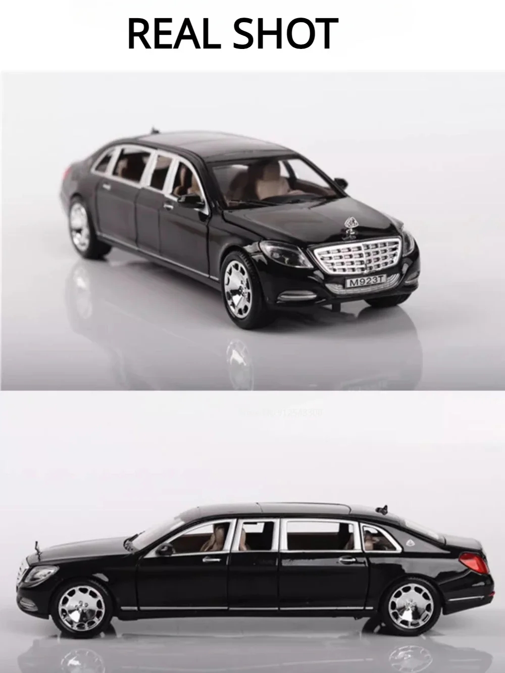 Maybach s600拡張合金車モデルおもちゃ、子供用、音と光、金属を引き戻す、ダイキャスト車モデル、誕生日プレゼント、1:24