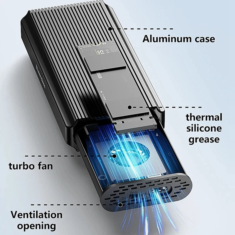 USB 4.0 40Gbps M.2 Nvme SSD Enclosure For Thunderbolt 4/3 USB 3.2/3.1/3.0 ASM2464 External Hard Drive Case For PC