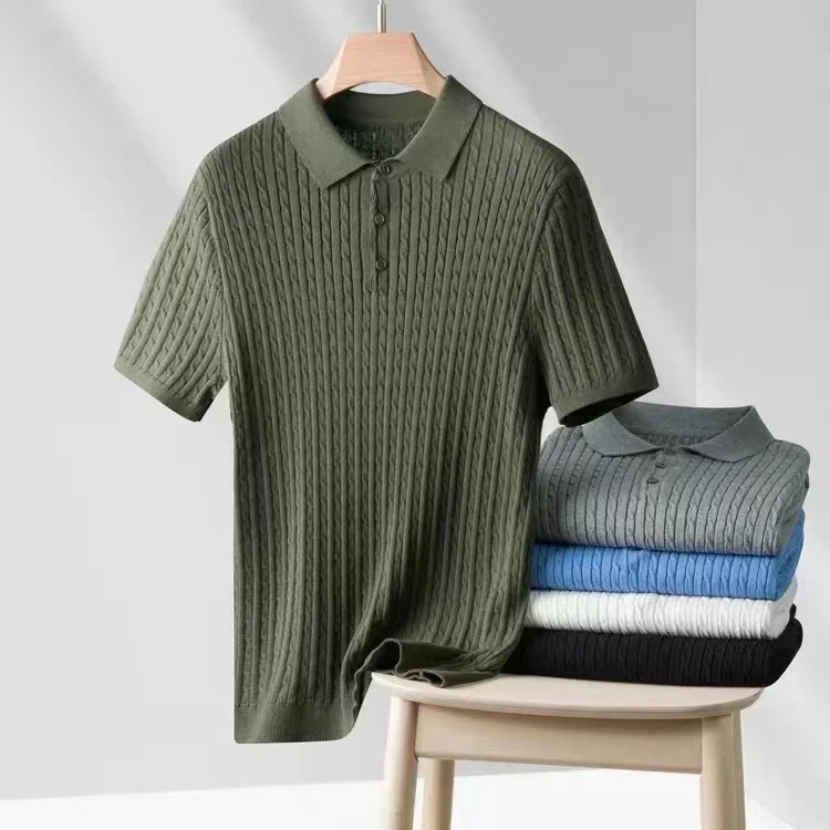 

2024 DIKU 2024 Spring/Summer New Light Luxury Solid Color Polo Sweater with Polo Collar