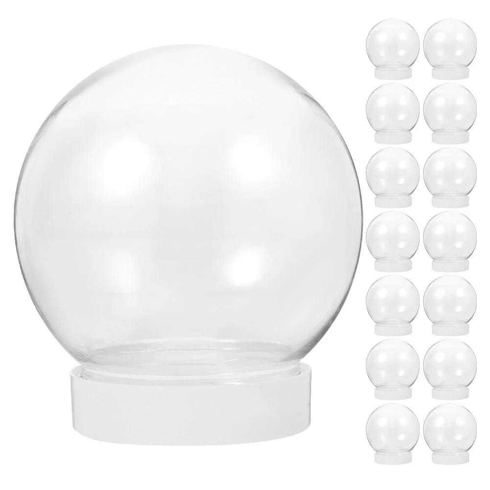 

15 Pcs Snowball Accessories DIY Globe Crafts Snowman Plastic Glboe Clear Balls Figurines Globes Snowglobes Goble