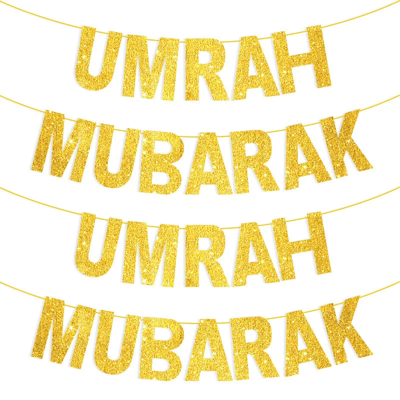 Umrah Mubarak Hängen Banner Bunting Dekoration Festival Muslim Islamische Party Dekorationen Eid Mubarak Ballon Ramadan Dekorationen