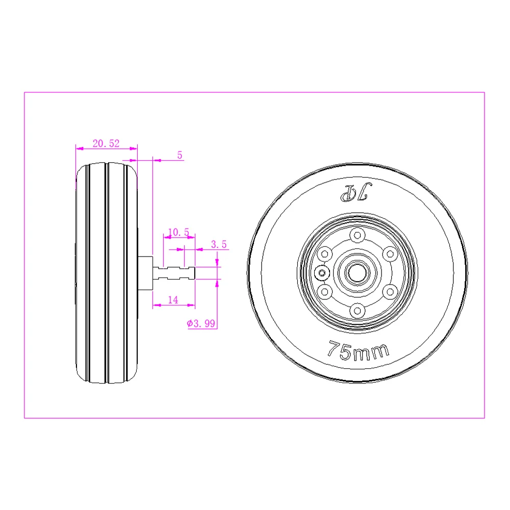 JP Hobby Electric Brake Wheels 2PCS Main 45mm 60mm 75mm 4mm Axle And Brake Controller Combo