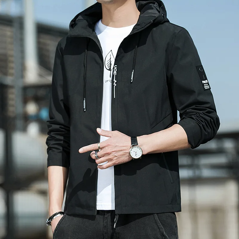 

2025Spring Men's Hooded Jacket - Wholesale from Manufacturer. Youth Korean Style, Fashionable, Casual & Sporty. Men's Outerwear