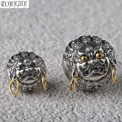 Handmade Vintage 925 Silver Tibetan Yellow Jambhala Beads Buddhist Zambhala Wealth Buddha Loose Bead Good Luck Jewelry Findings