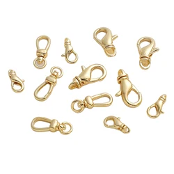 1Pcs 14K Gold Rotating Lobster Clasps For Bracelets Necklaces DIY Hooks Chain Closure Accessories For Jewelry Making Findings