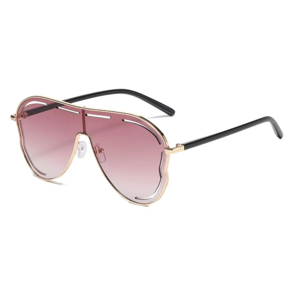 

Simple Big Frame Pilot Sunglasses Y2K Hollow Women Sunglasses Lightweight Gradient Color Anti-UV Glasses Outdoor