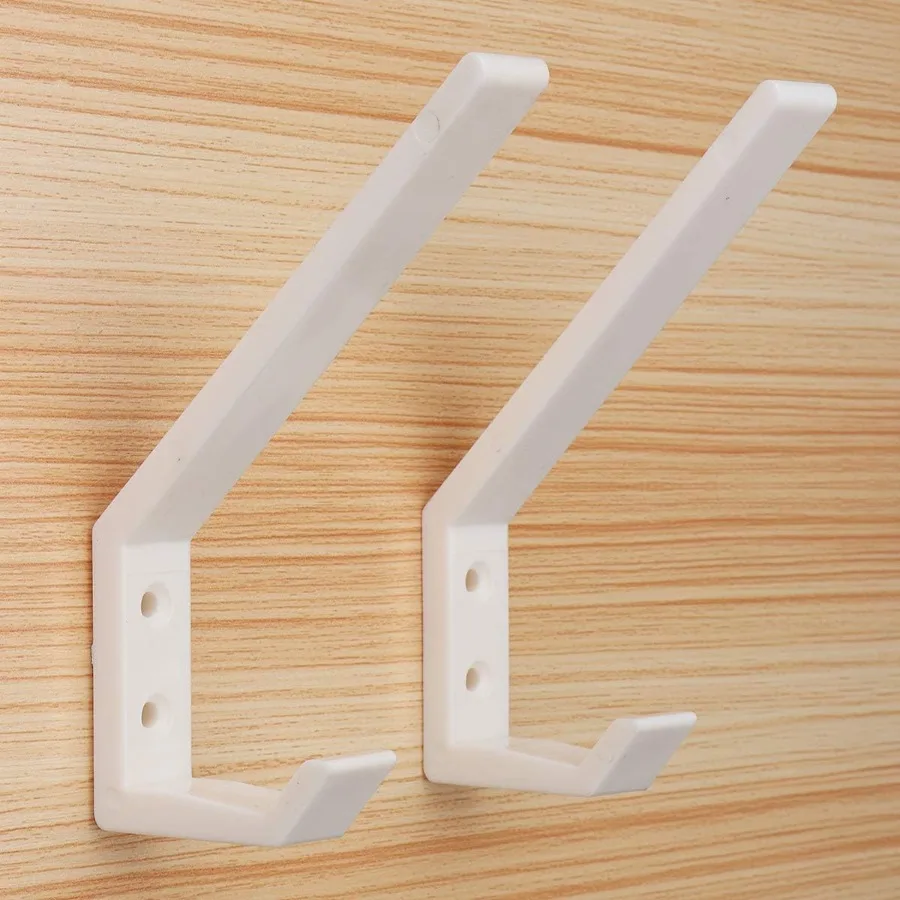 

6PCS Helmet Holders Plastic Hanging Hooks Wall Mounted Hangers Hat Glove Bag Shoe Clothes Rack White6PC