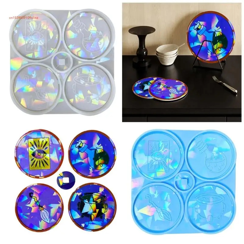 Round Resin Mould Table Cup Pad Placemat Potion Slicone Mold DIY Craft Artwork Home Decoration