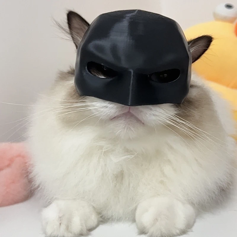 Black Bat Cat Mask Avenger Cat Face Cushion Bat Cosplay Hat Atmosphere Prop Matte Plastic Pet Mask Party Gift Cat Accessories