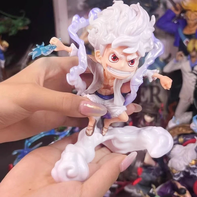 16Anime Een Stuk Handgemaakte Zonnegod Nika Luffy Pop Computer Desktop Case Kleine Ornament Standbeeld PVC Collectie Ornament Model