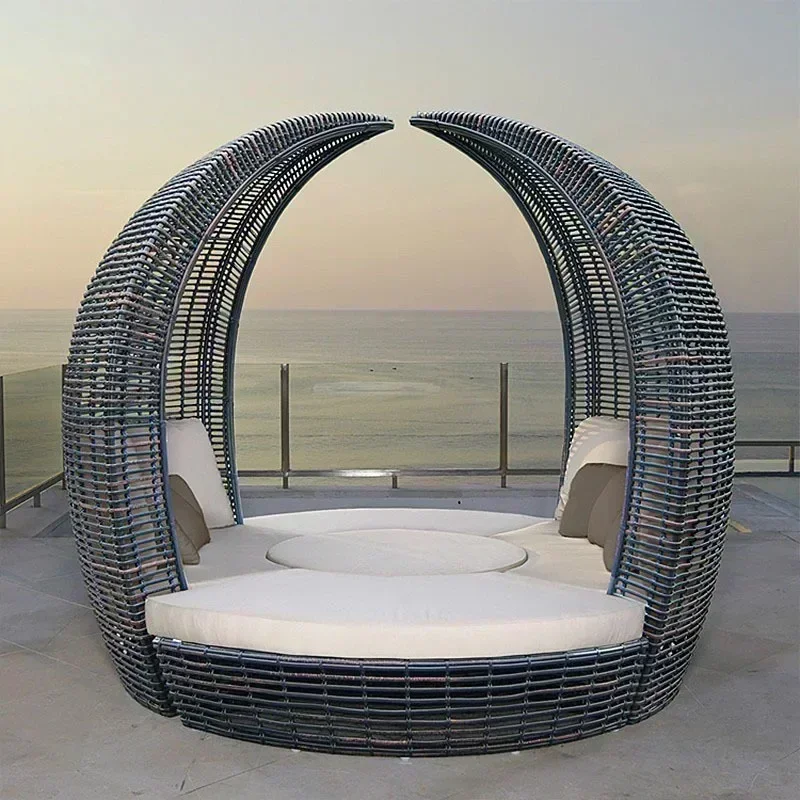 For Outdoor Courtyard Sales Department Rattan Round Bed Creative Bird Cage  Resort Sea View Room Garden Villa Leisure