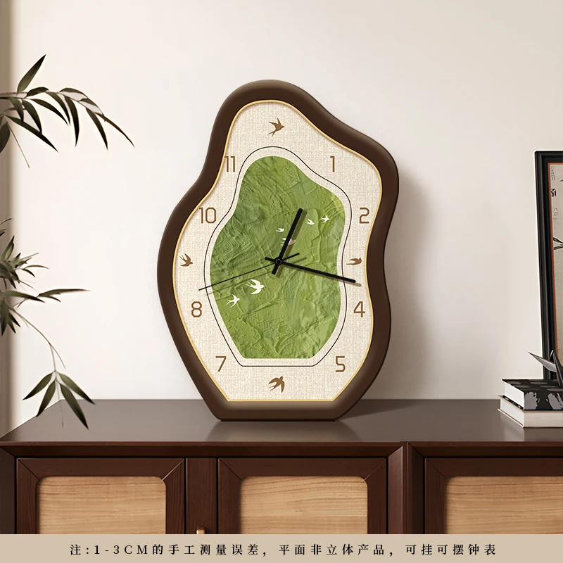 

wall-mounted clock, living room wall clock, medieval high-end sense creative silent desktop clock pendulum table