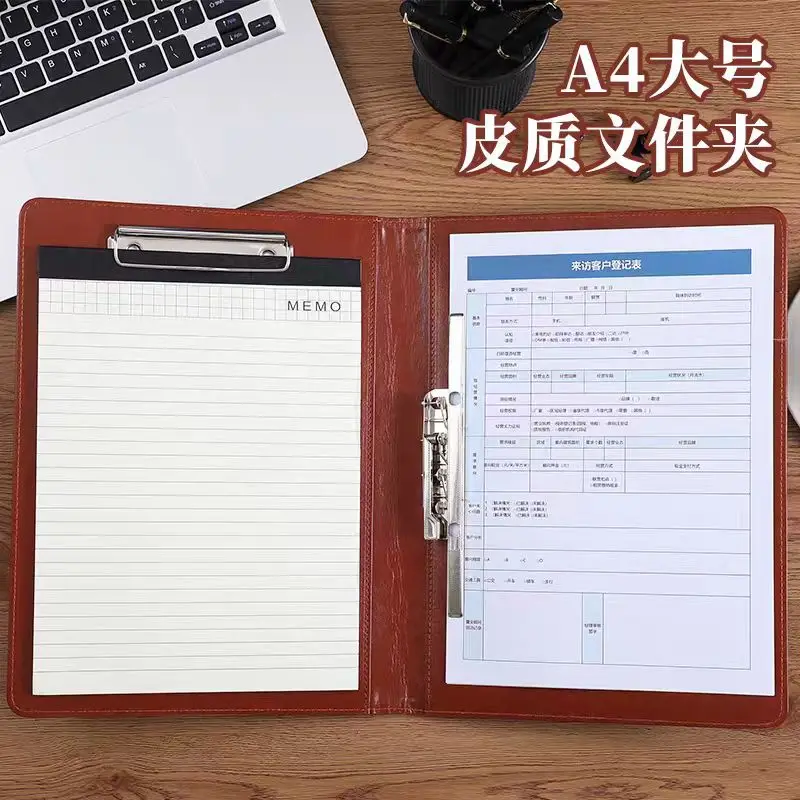 

University A4 Leather Padfolio for man / women Business Folder for Document Holder Clipboard Desk organizer Office Accessories