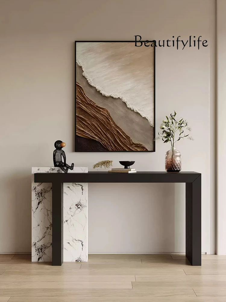 

Solid wood entrance Taichung antique entrance table living room corridor aisle marble decorative entrance cabinet