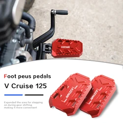 Motorcycle V Cruise 125 Accessories For Keeway V Cruise 125 Billet Wide Foot Pegs Pedals Footrest Enlarge Footpeg V Cruise125