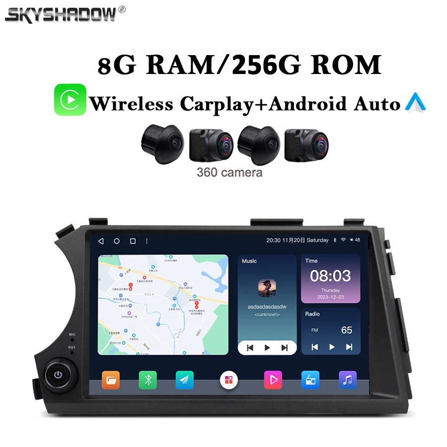 8G+256G Carplay Auto Android 13.0 DSP IPS Car multimedia Player GPS WIFI Bluetooth Radio For ssangyong Kyron Actyon 2005-2013