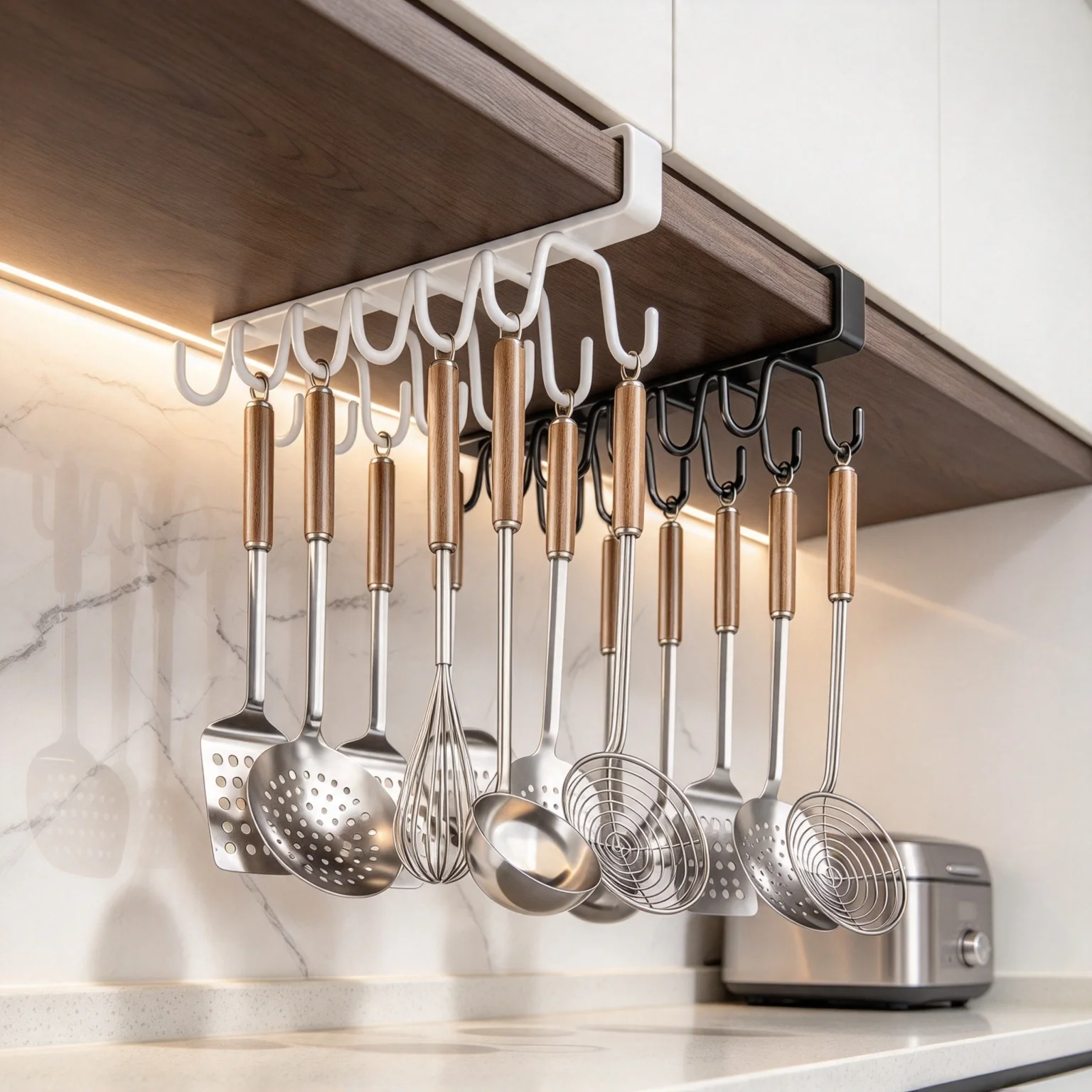 Space Saving Retractable No‑Drill Pull‑Out Telescopic Clothes Hanging Rod Cabinet Mount Closet Wardrobe Garment Storage Organize