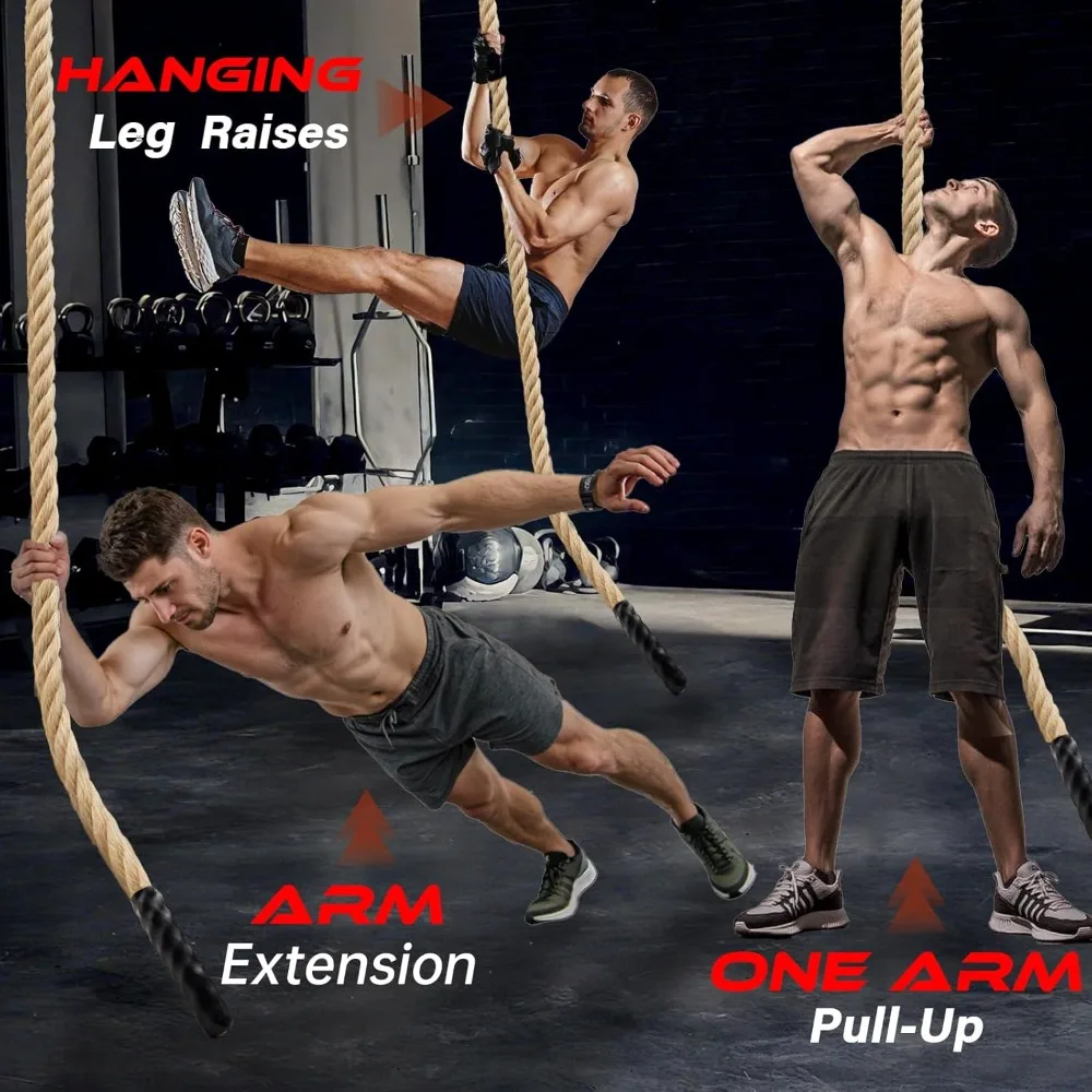 クライミングロープジムワークアウト - 大人用ヘビーデューティジュート厚ロープ 筋力トレーニング アウトドアツリースイング 室内ホームフィットネスエクササイズ