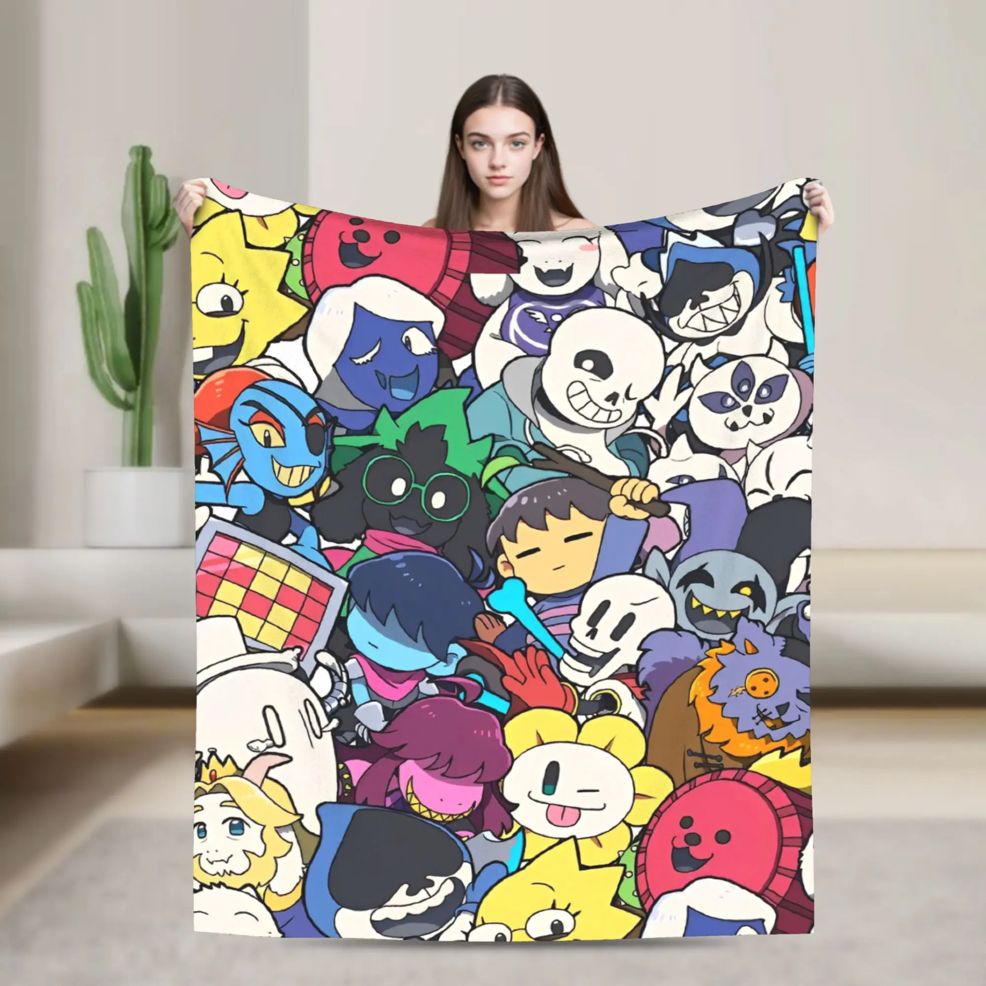 Deltarune Video Game Blankets  Flannel Funny Soft Throw Blanket for Bed Sofa Textile Decor