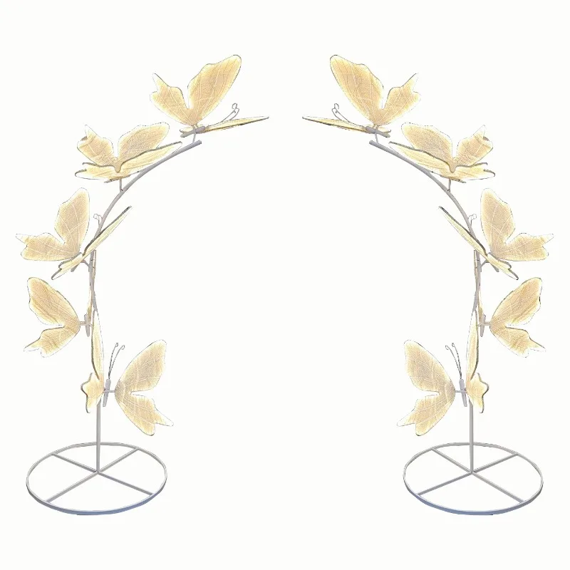 Luminous butterfly street guide light three-dimensional white wing arch prop