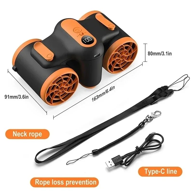 Neue heiße tragbare hängende Taille Lüfter wiederauf ladbare Batterie ultra leise tragbare Lüfter Hand klimaanlage