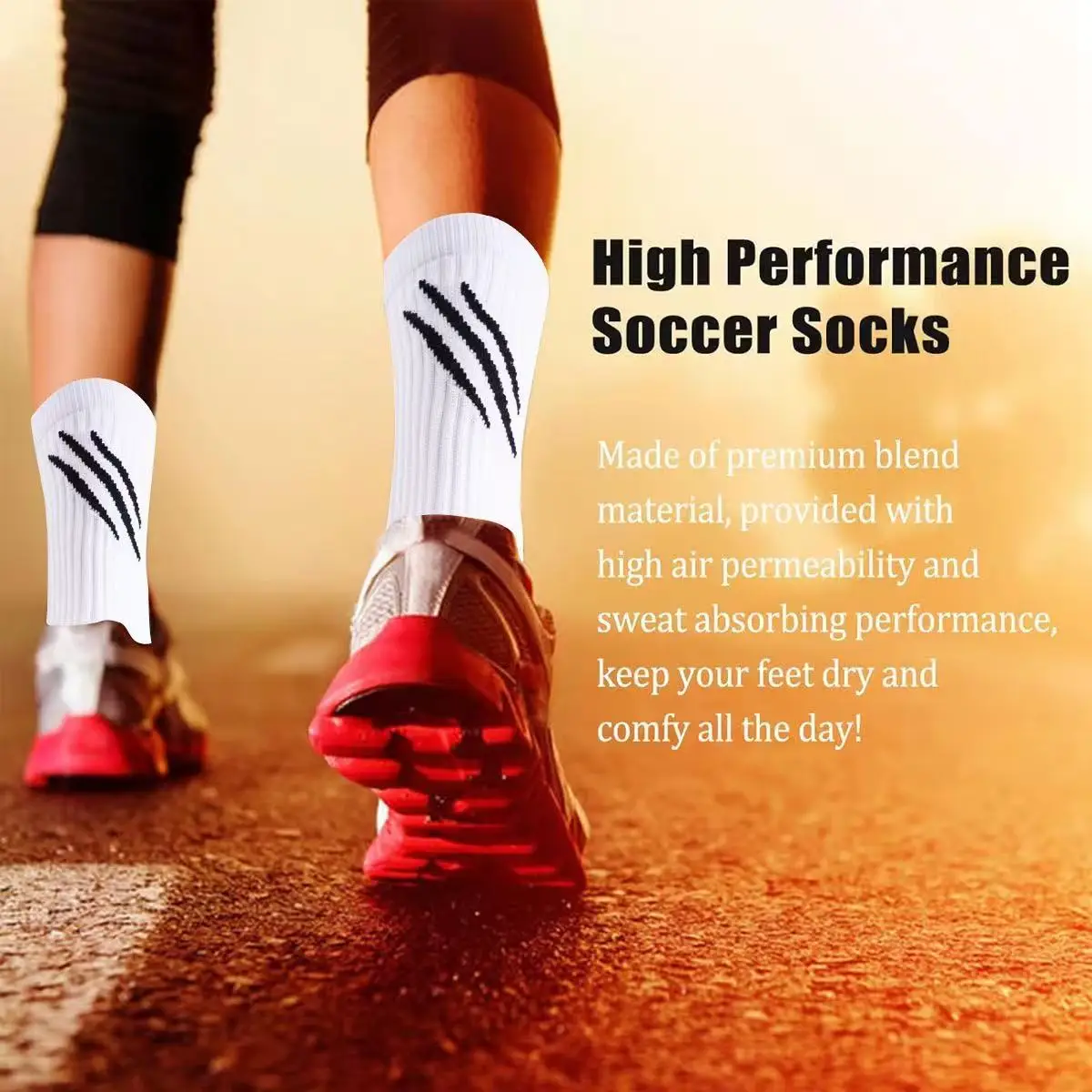 

1 pair of football socks, adhesive anti slip practical training socks, towel bottom short tube thick professional sports socks