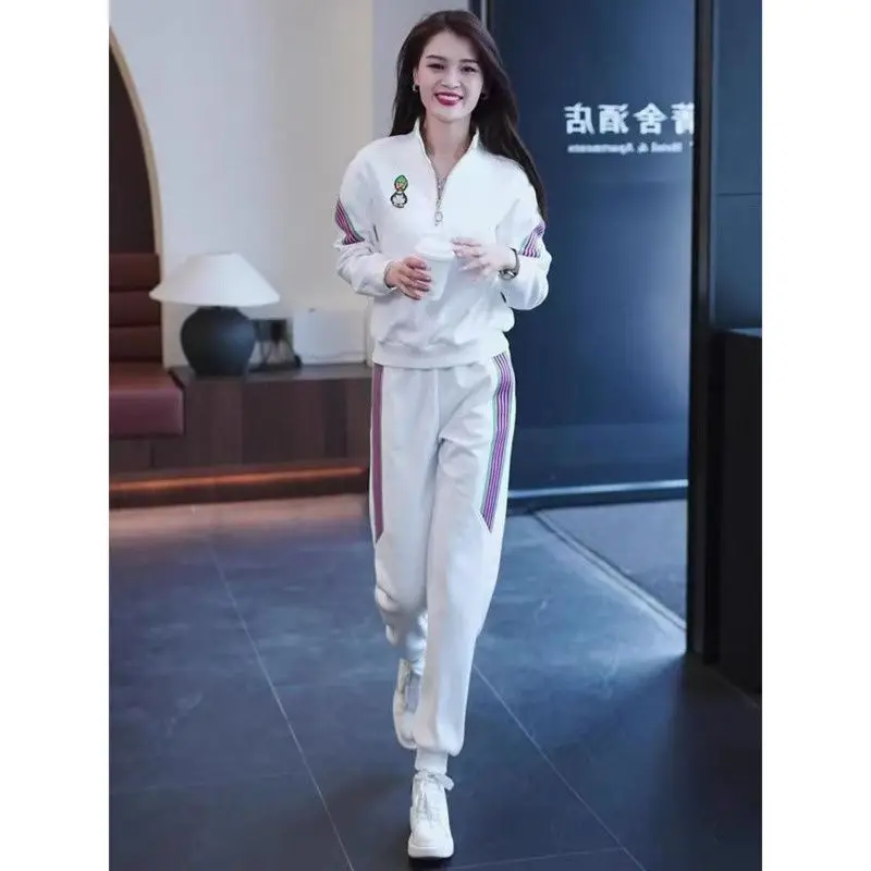 Women\'s Casual Suit Spring Autumn New Loose Tracksuit Fashion Tops And Pencil Pants 2 Two Piece Set Plus Size Clothing For Women