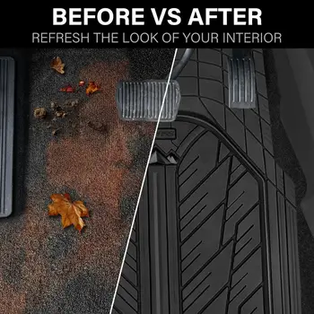 加厚橡膠汽車腳墊,深層防水,全天候通用,可裁剪,適用於轎車、SUV、卡車等。 6 最佳銷售 地毯車 - №3