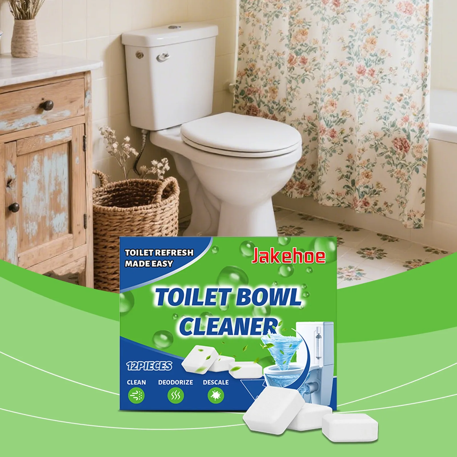 

Таблетки для туалетных баков Mint Fresh, непрерывная очистка и контроль запаха. Боевые пятна и весы, сохраняют очистку с освежающим ароматом