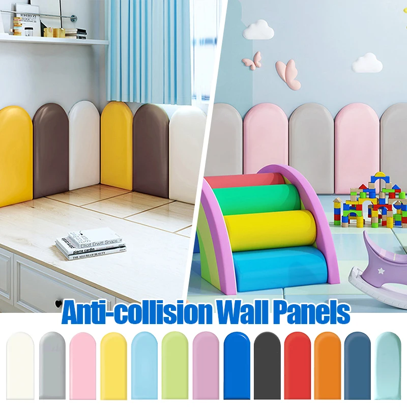 1Pc 40cm 50cm Nordic Self‑Adhesive Anti‑Collision Wall Panel Kids Bedroom Headboard Tatami Soft Wall Sticker Home Decor