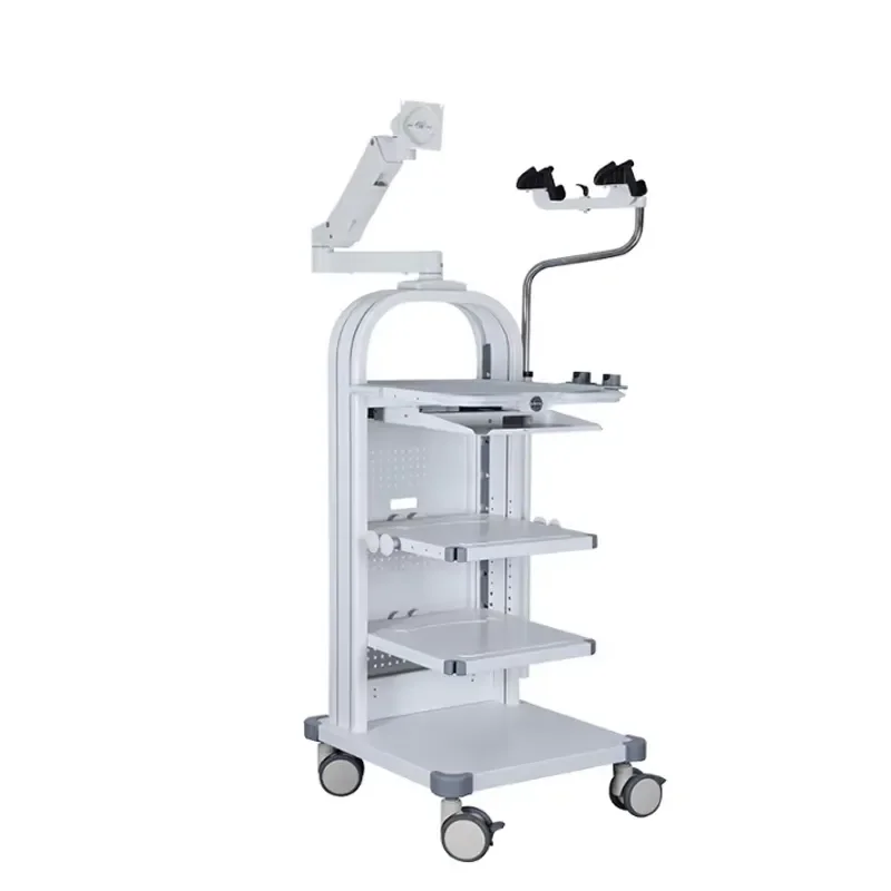 Rolling Medical Endoscope Trolley with Adjustable Equipment Shelf for Hospital Clinic Use Mobile Cart Stand
