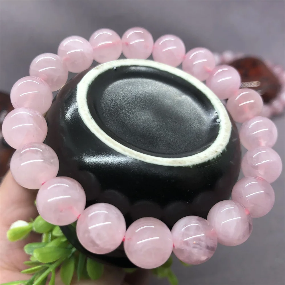 Natural Stone 6 8 10 12mm Pink Crystal Bracelet for Women in Charm Bracelets Fine Jewelry Making Honorable Cure Energy Beading