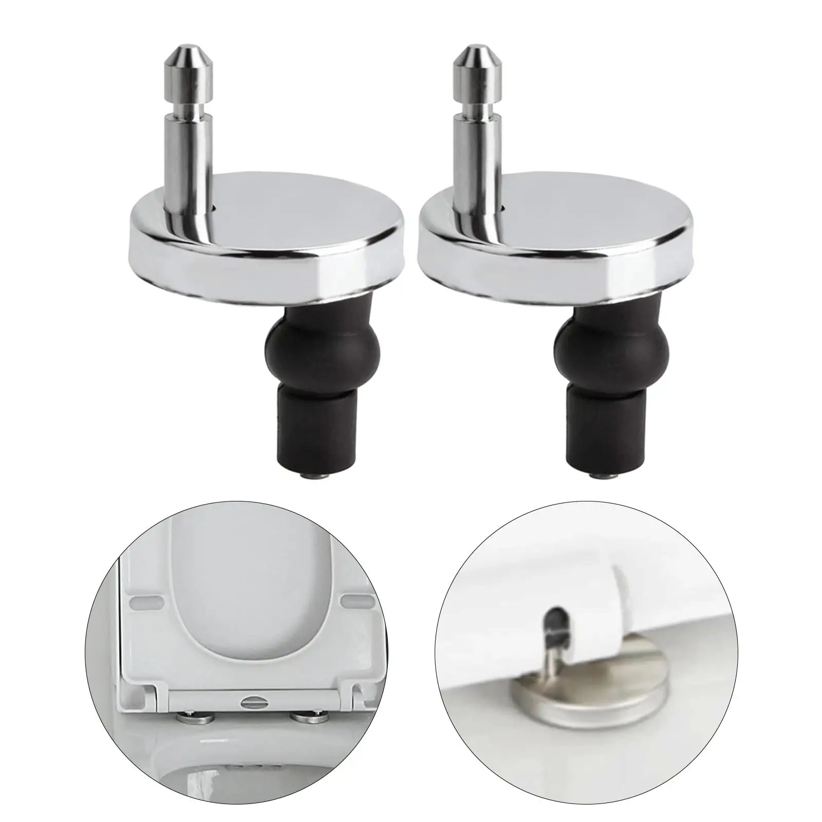 Toilet Seat Hinge Fixings Universal Hole Fixing Rubber Back Heavy Duty Portable